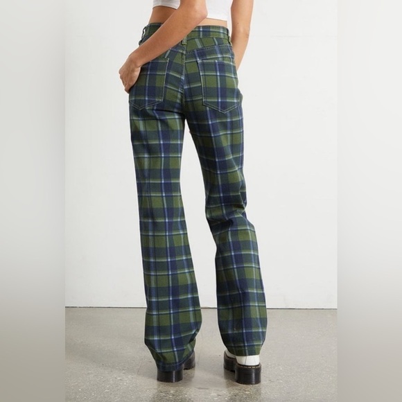 *NWT* WeWoreWhat REVOLVE High Rise Dad
Jeans Plaid Basil Multi - Picture 3 of 6